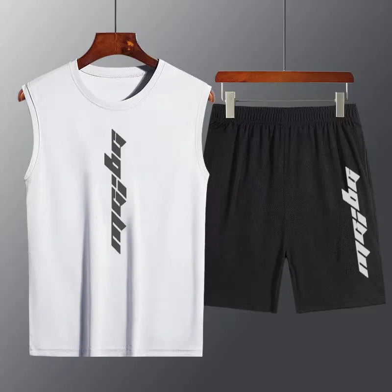 Men's 2-Piece Summer Sportswear Set – Quick-Dry Running Vest & Shorts Gym Outfit for Fitness & Jogging - OJABay