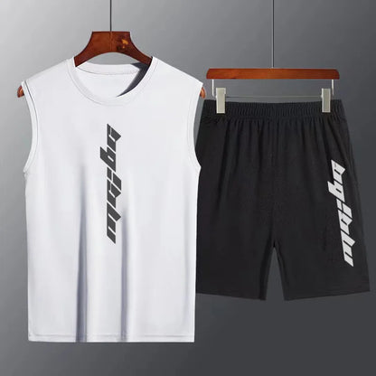 Men's 2-Piece Summer Sportswear Set – Quick-Dry Running Vest & Shorts Gym Outfit for Fitness & Jogging - OJABay