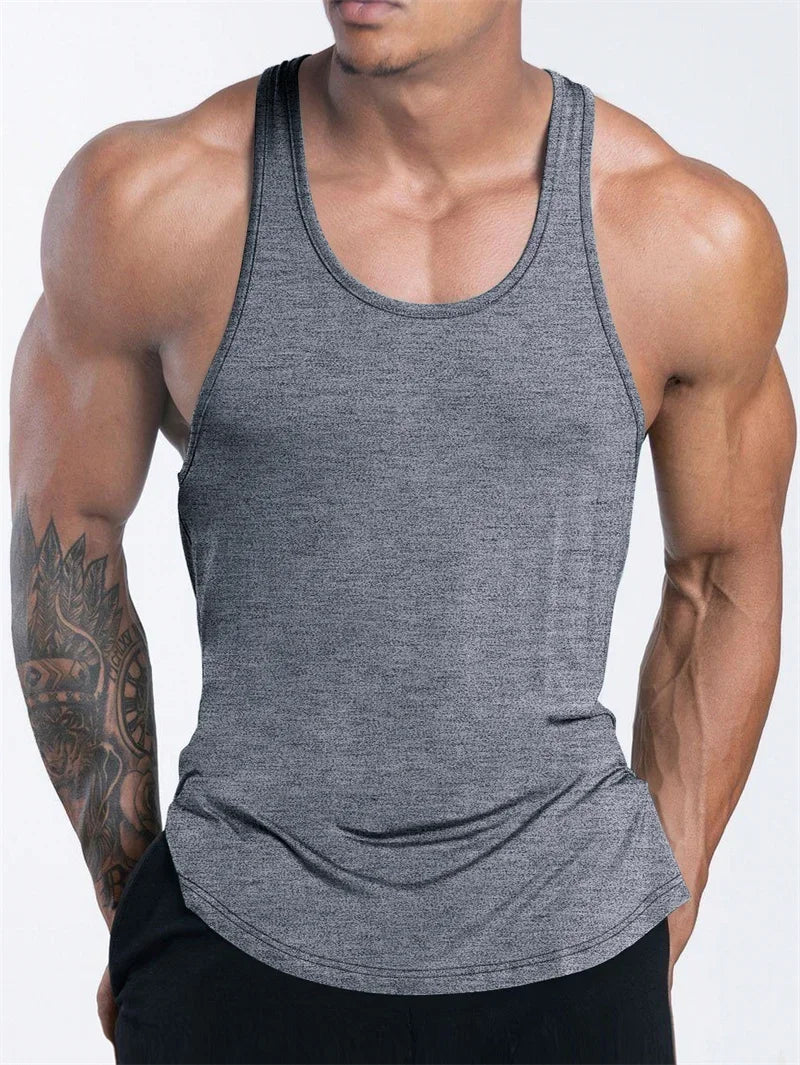 Men’s Quick-Dry Sports Tank Top – Breathable Polyester Training Vest for Running, Basketball & Fitness - OJABay