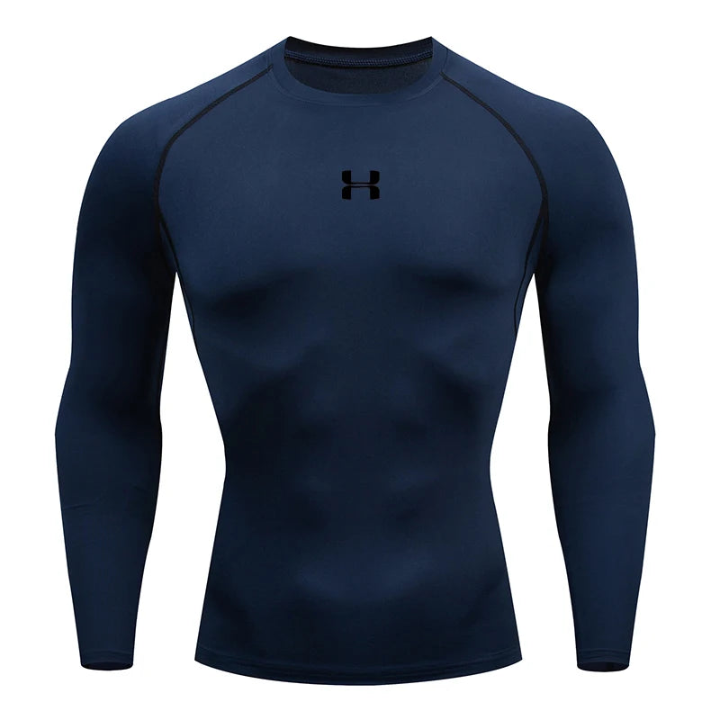 Men's Long Sleeve Compression Workout Shirt – Gym, Running, Training Tee - OJABay
