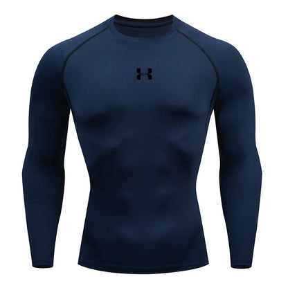 Men's Long Sleeve Compression Workout Shirt – Gym, Running, Training Tee - OJABay