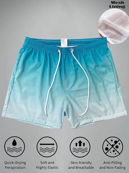 Men’s Quick-Dry Swim Trunks with Mesh Lining & Pockets