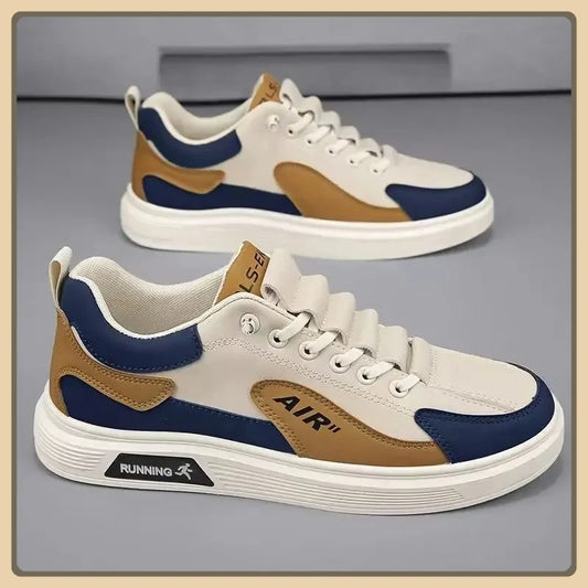 Men's Low-Top Leather Casual Shoes – Fashion Sports Sneakers for Spring & Autumn - OJABay