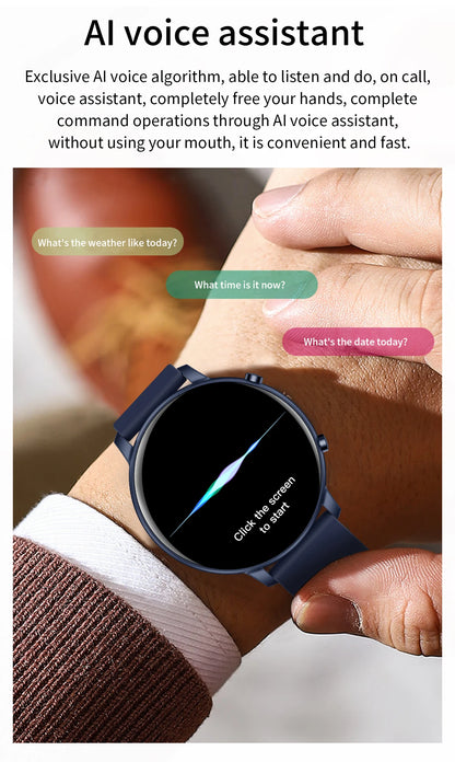 Fitness Smartwatch with Heart Rate & BP Monitor – Make Calls, Multi-Sport Modes - OJABay
