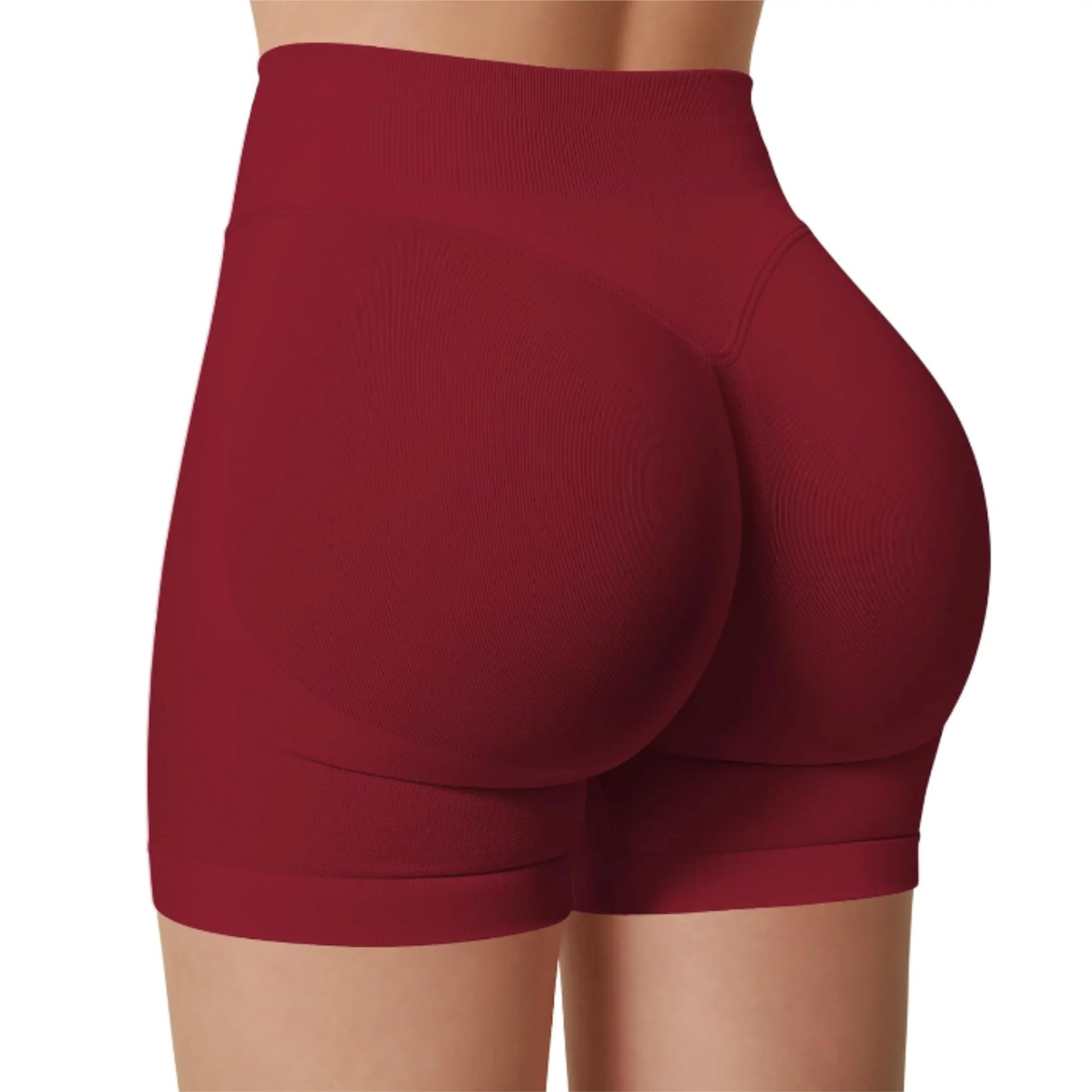 High-Waisted Yoga Shorts – Solid Color, Stretch Fit, Sexy & Sporty - OJABay