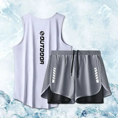 Men’s Quick-Dry Sports Set – Vest & Shorts Two-Piece Workout Tracksuit - OJABay