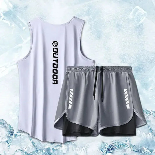 Men’s Quick-Dry Sports Set – Vest & Shorts Two-Piece Workout Tracksuit - OJABay