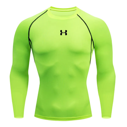 Men's Long Sleeve Compression Workout Shirt – Gym, Running, Training Tee - OJABay