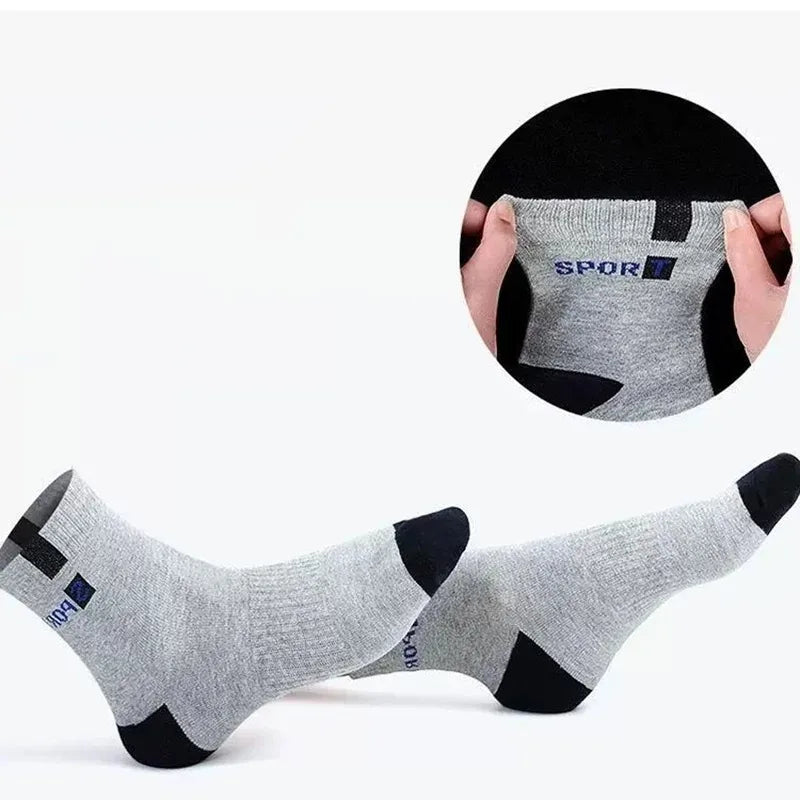 3/5/10 Pairs Men’s Breathable Bamboo Fiber Socks – Sweat-Absorbing, Deodorant Business & Sports Crew Stockings - OJABay