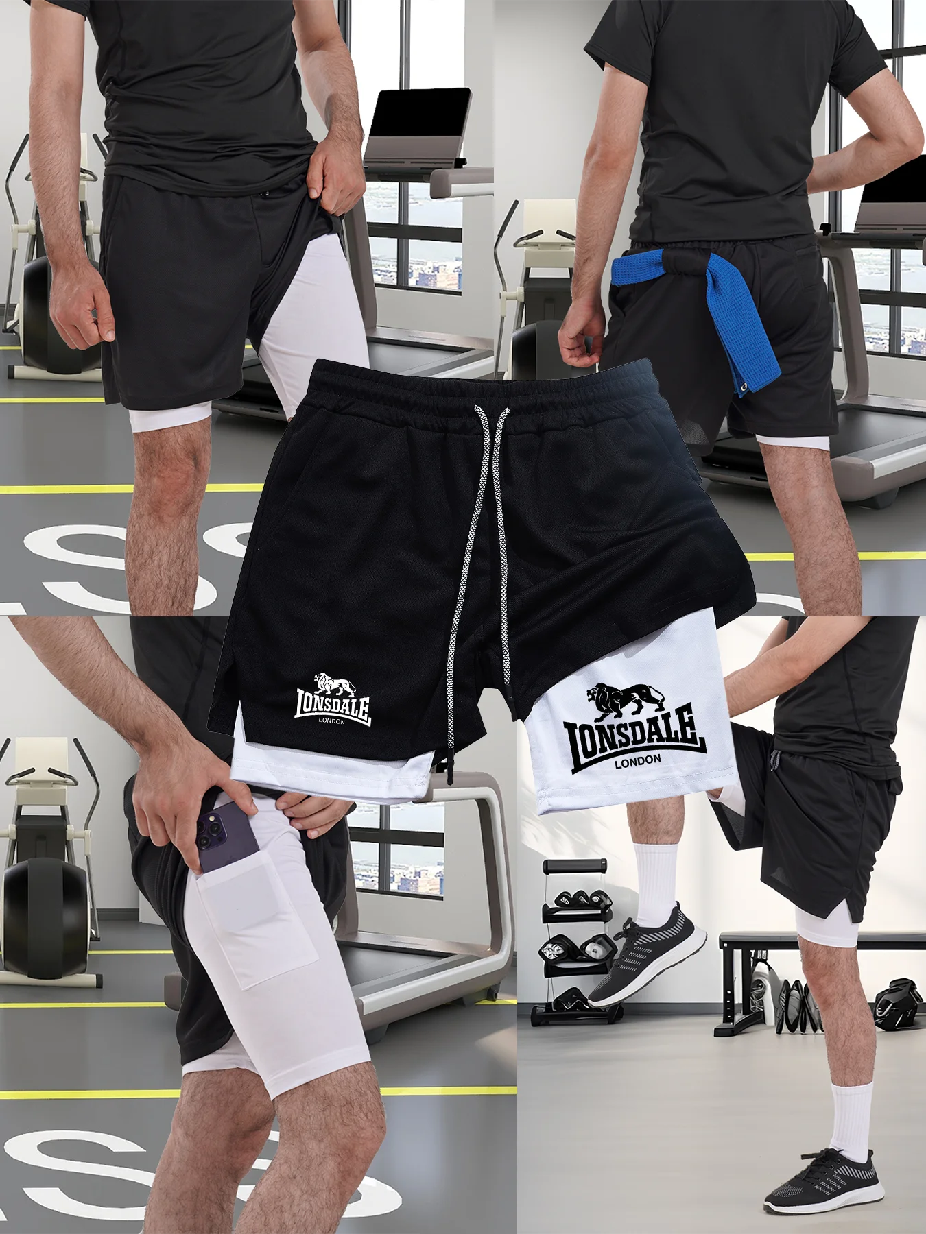 2-in-1 Running Shorts with Compression Layer – Stay Ready, Stay Dry - OJABay