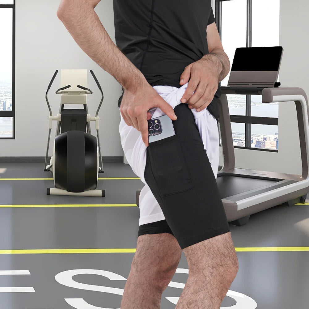 2-in-1 Running Shorts with Compression Layer – Stay Ready, Stay Dry - OJABay