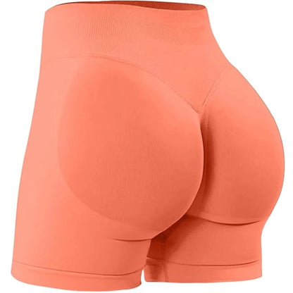 High-Waisted Yoga Shorts – Solid Color, Stretch Fit, Sexy & Sporty - OJABay