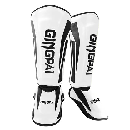 Muay Thai & Kickboxing Shin Guards – PU Leather Leg & Ankle Protectors