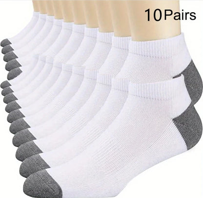 3/5/10 Pairs Men’s Breathable Bamboo Fiber Socks – Sweat-Absorbing, Deodorant Business & Sports Crew Stockings - OJABay