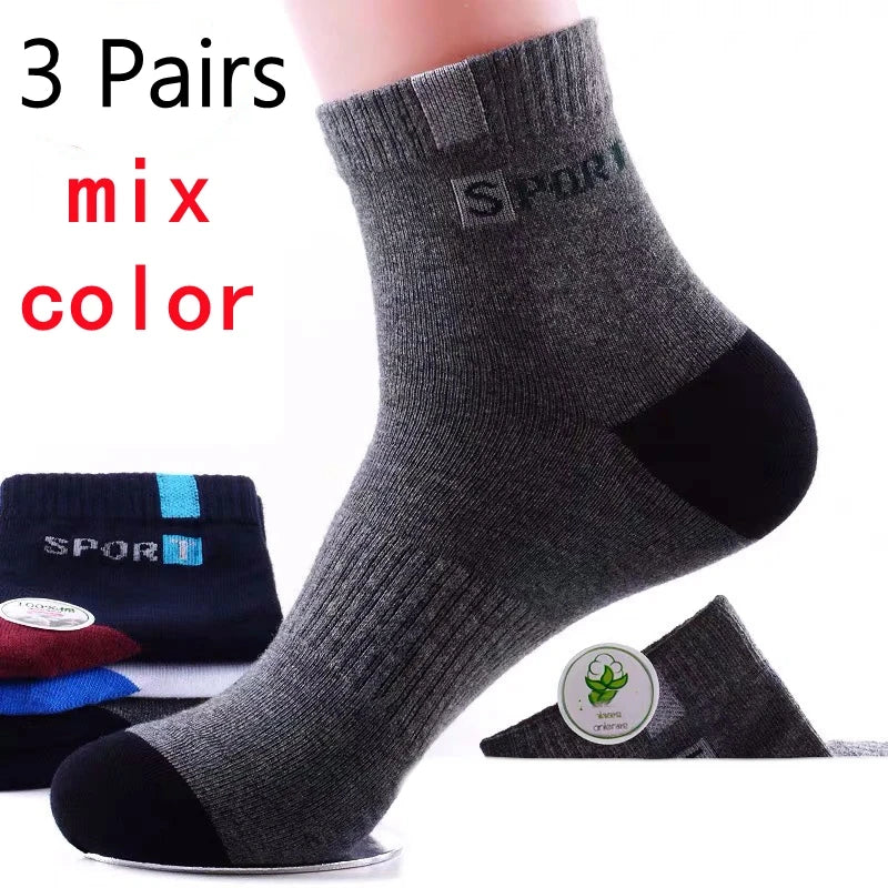 3/5/10 Pairs Men’s Breathable Bamboo Fiber Socks – Sweat-Absorbing, Deodorant Business & Sports Crew Stockings - OJABay