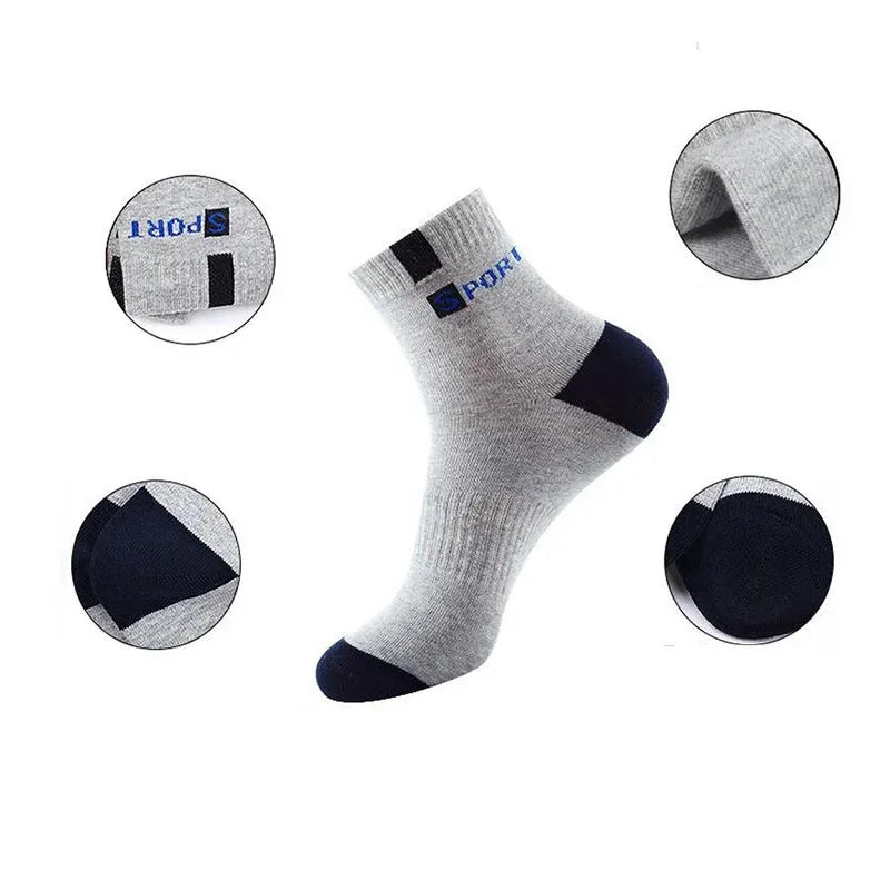 3/5/10 Pairs Men’s Breathable Bamboo Fiber Socks – Sweat-Absorbing, Deodorant Business & Sports Crew Stockings - OJABay