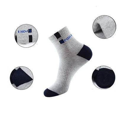 3/5/10 Pairs Men’s Breathable Bamboo Fiber Socks – Sweat-Absorbing, Deodorant Business & Sports Crew Stockings - OJABay