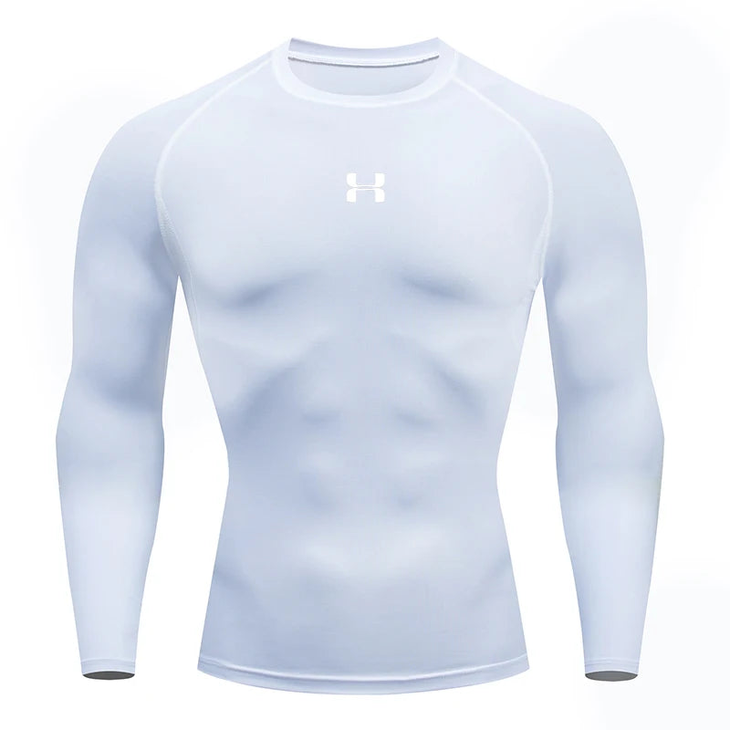 Men's Long Sleeve Compression Workout Shirt – Gym, Running, Training Tee - OJABay