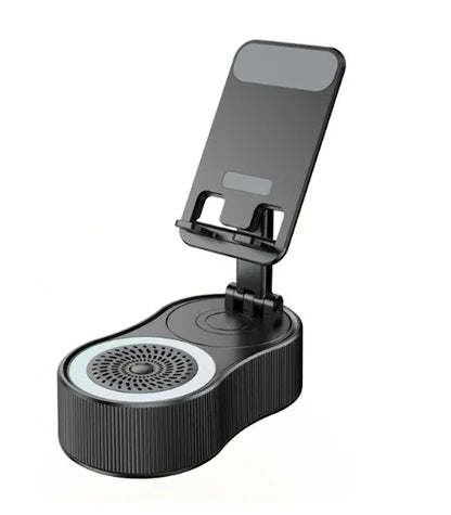LED Phone Stand with Bluetooth Speaker – Adjustable Wireless Holder for Phones & Tablets - OJABay