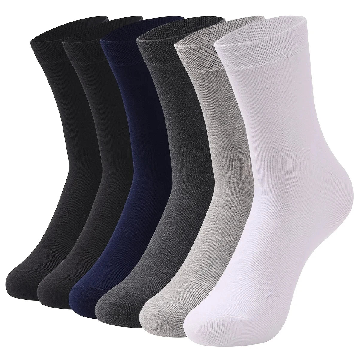 3/5/10 Pairs Men’s Breathable Bamboo Fiber Socks – Sweat-Absorbing, Deodorant Business & Sports Crew Stockings - OJABay