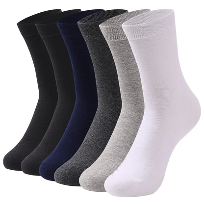 3/5/10 Pairs Men’s Breathable Bamboo Fiber Socks – Sweat-Absorbing, Deodorant Business & Sports Crew Stockings - OJABay