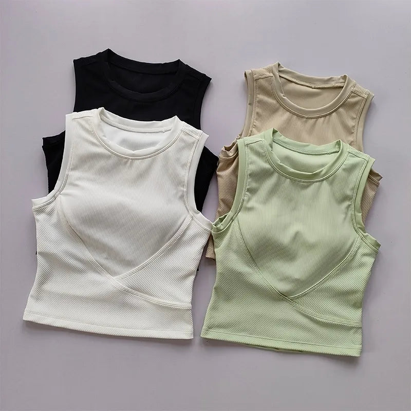 Women's Shockproof Padded Sports Bra – Fitness Vest Top for Running, Gym, and Yoga - OJABay