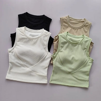 Women's Shockproof Padded Sports Bra – Fitness Vest Top for Running, Gym, and Yoga - OJABay