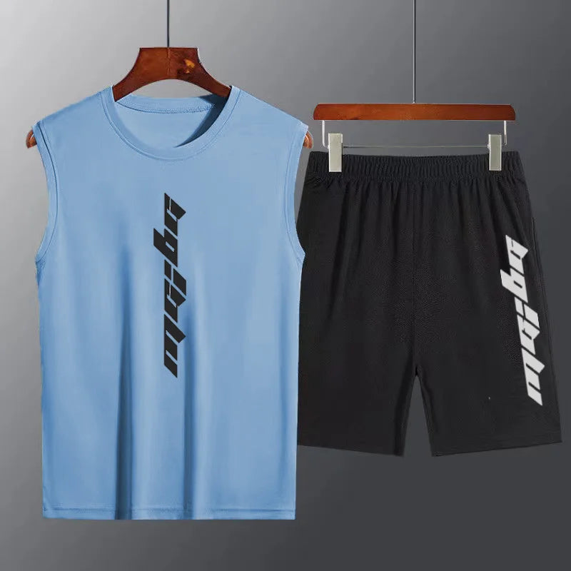 Men's 2-Piece Summer Sportswear Set – Quick-Dry Running Vest & Shorts Gym Outfit for Fitness & Jogging - OJABay