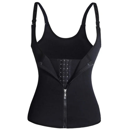 Women's Waist Trainer Tank Top – Zipper Body Shaper with Tummy Control | Sleeveless Activewear Shapewear - OJABay