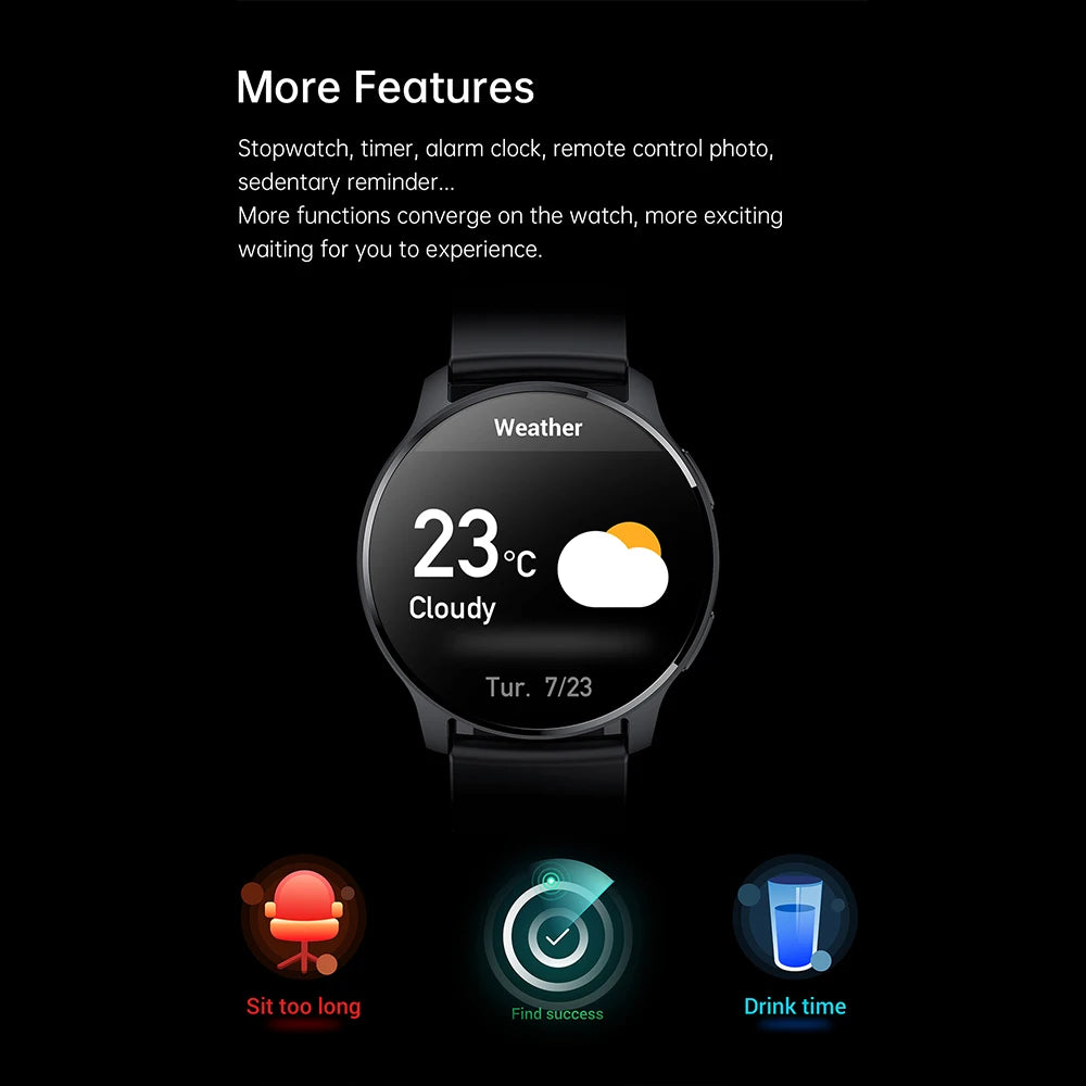 Fashion Smart Watch Plus 2025 – 1.32" Business & Fitness Watch for Men & Women | Bluetooth Calls, Heart Rate, Blood Oxygen, Sleep Monitor - OJABay