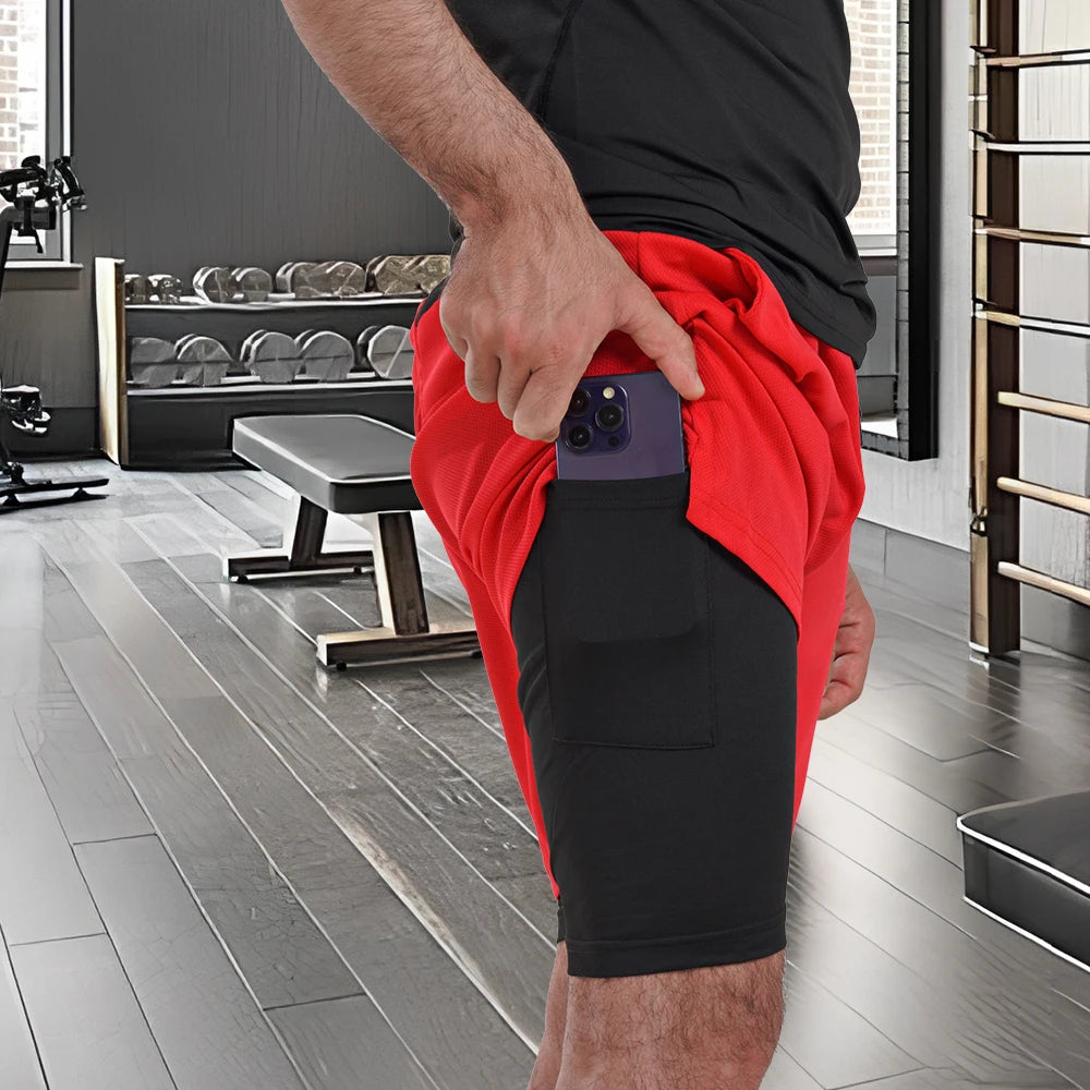 2-in-1 Running Shorts with Compression Layer – Stay Ready, Stay Dry - OJABay