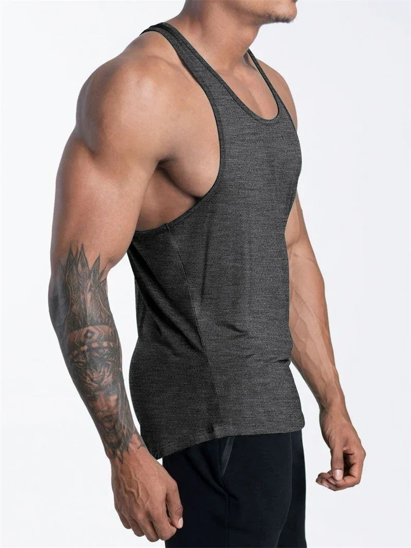 Men’s Quick-Dry Sports Tank Top – Breathable Polyester Training Vest for Running, Basketball & Fitness - OJABay