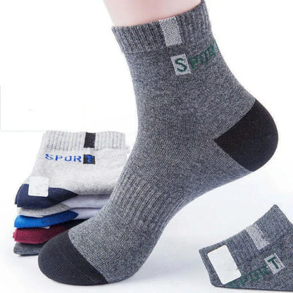 3/5/10 Pairs Men’s Breathable Bamboo Fiber Socks – Sweat-Absorbing, Deodorant Business & Sports Crew Stockings - OJABay