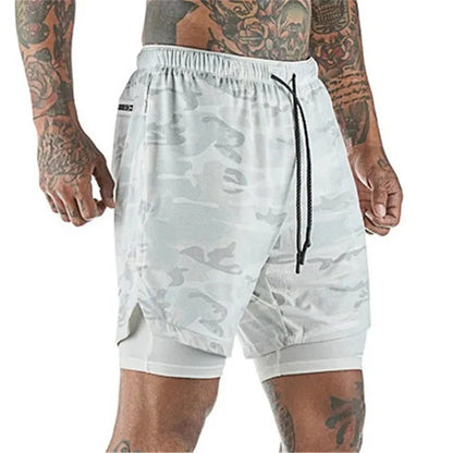 Men’s 2-in-1 Running & Gym Shorts – Double-Layer Sportswear for Fitness & Beach - OJABay