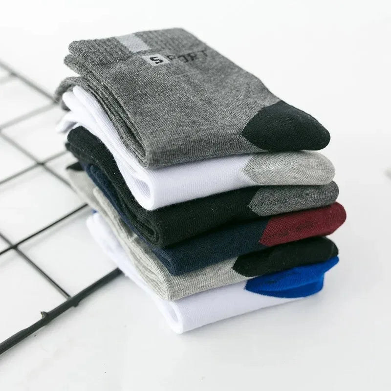 3/5/10 Pairs Men’s Breathable Bamboo Fiber Socks – Sweat-Absorbing, Deodorant Business & Sports Crew Stockings - OJABay