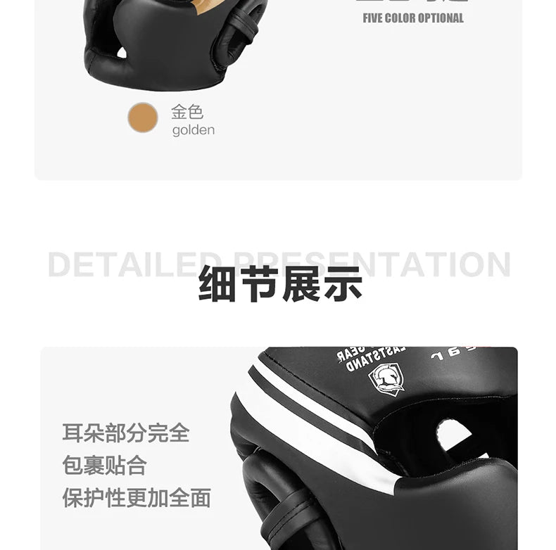 Kickboxing & Boxing Helmet – PU Leather Full-Cover Headgear for Men, Women, and Kids | MMA, Muay Thai, Karate, Sanda Training - OJABay