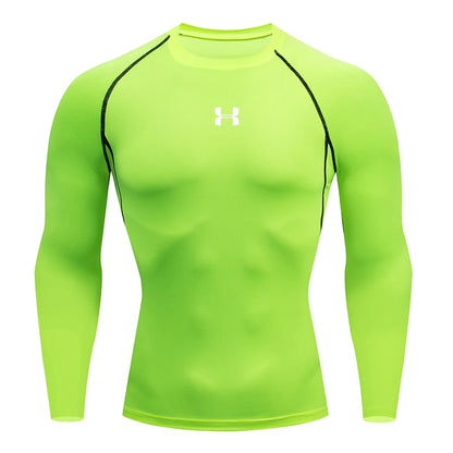 Men's Long Sleeve Compression Workout Shirt – Gym, Running, Training Tee - OJABay