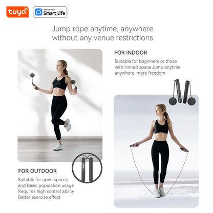 Smart Jump Rope with APP Tracker & LCD Display – Adjustable Skipping Rope for Home Gym, CrossFit, Cardio Workouts for Men & Women - OJABay