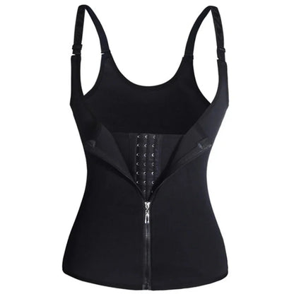 Women's Waist Trainer Tank Top – Zipper Body Shaper with Tummy Control | Sleeveless Activewear Shapewear - OJABay