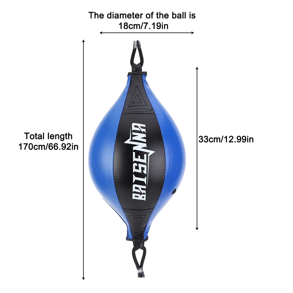 Boxing Punching Ball – PU Leather Double End Speed Bag for Reaction Training, Muay Thai, and Fitness Workouts - OJABay