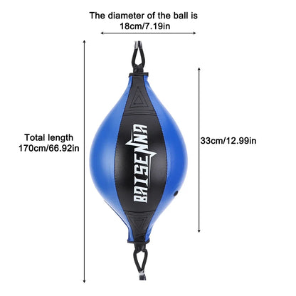 Boxing Punching Ball – PU Leather Double End Speed Bag for Reaction Training, Muay Thai, and Fitness Workouts - OJABay