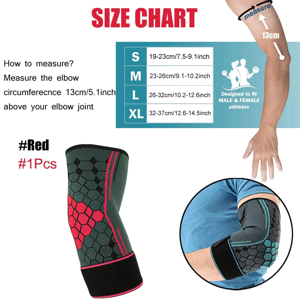 Elbow Brace Compression Sleeve with Adjustable Strap – Tennis Elbow, Golf & Weightlifting (1PC) - OJABay