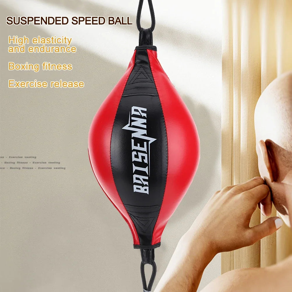 Boxing Punching Ball – PU Leather Double End Speed Bag for Reaction Training, Muay Thai, and Fitness Workouts - OJABay