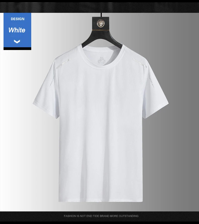 Running T-shirt Reflective Short Sleeve Ice Silk Quick Drying Summer Thin Breathable Fitness Tees Shirt Sportswear Sportsshirt - OJABay