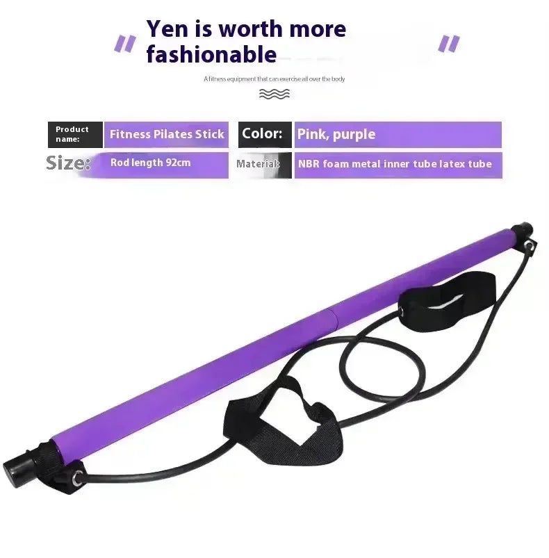 Portable Pilates Bar Kit with Resistance Bands – Yoga & Strength Training Stick - OJABay
