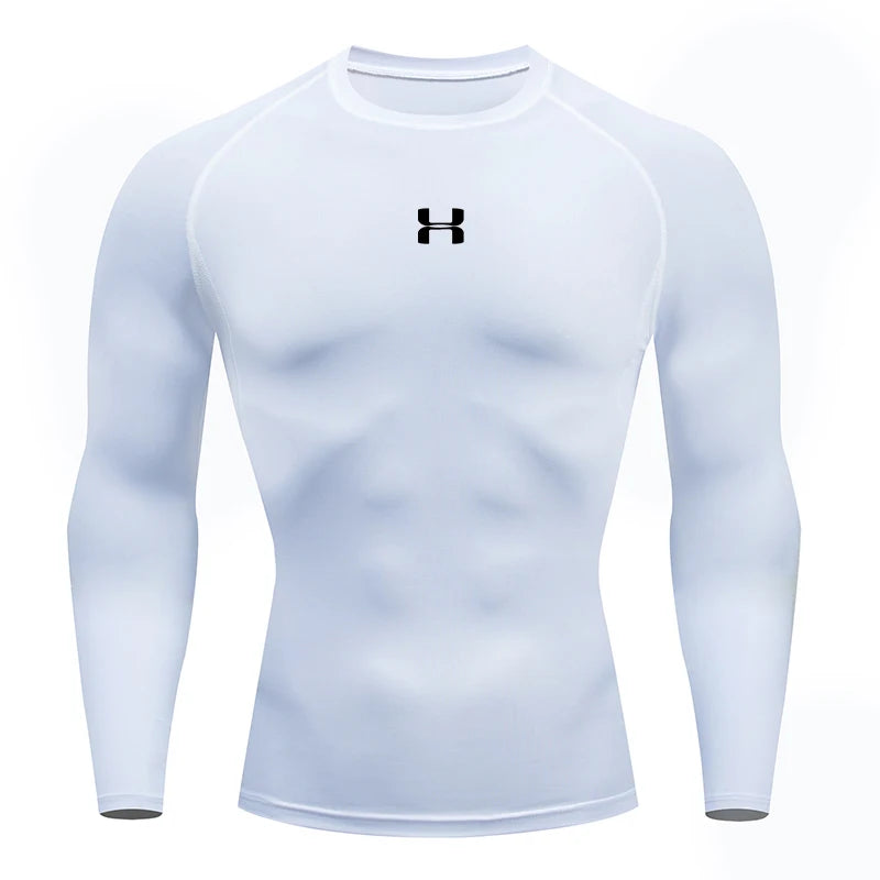 Men's Long Sleeve Compression Workout Shirt – Gym, Running, Training Tee - OJABay