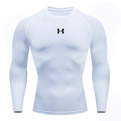 Men's Long Sleeve Compression Workout Shirt – Gym, Running, Training Tee - OJABay