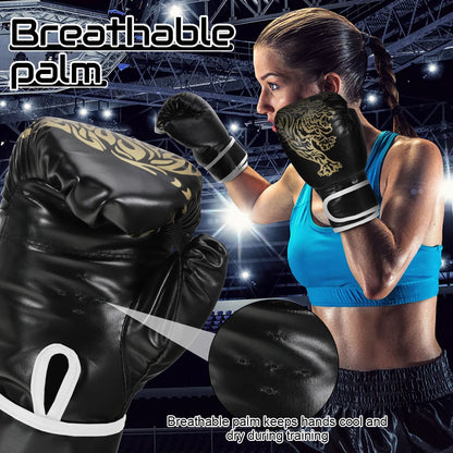 PU Leather Boxing Gloves – Adult & Kids Training Gloves for Kickboxing, Gym & Martial Arts