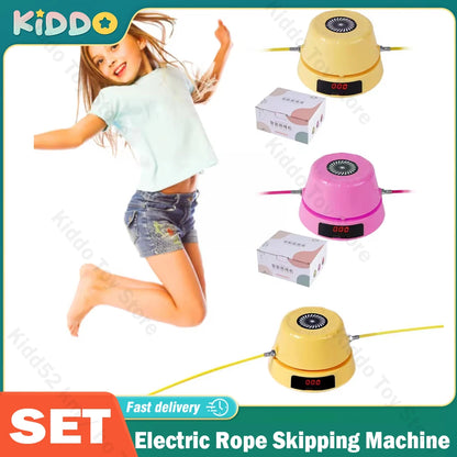Electric Jump Rope Machine with Digital Counter & Remote – Smart Automatic Skipping Rope for Kids & Adults, Home Fitness Workout Equipment - OJABay