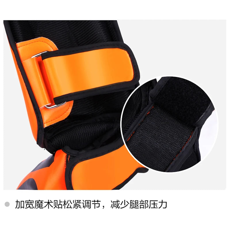 Muay Thai & Kickboxing Shin Guards – PU Leather Leg & Ankle Protectors